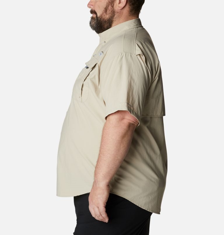 Men's Columbia PFG Bahama II Short Sleeve Shirts Khaki | Plus Size CA-X6C50
